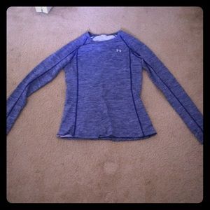 Under armor blue long sleeve active wear shirt